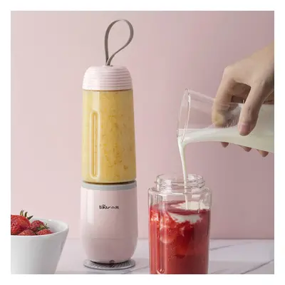 (Pink) 350ml Portable Electric Fruit Juicer Mini Blender Cup