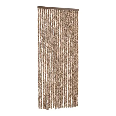 vidaXL Fly Curtain Fly Screen Curtain Beige and Dark Brown 100x200 cm Chenille