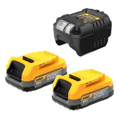 Dewalt DCB1102E2-GB x 1.7Ah 18V Powerstack Li-Ion Batteries and Compact Charger Kit