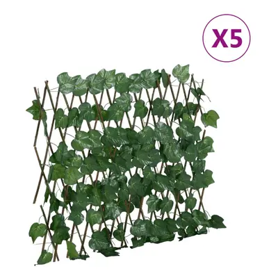 vidaXL Artificial Grape Leaf Trellis Expandable Screen Green pcs 190x60 cm