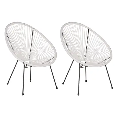 Set of Garden Chairs ACAPULCO II PE Rattan White