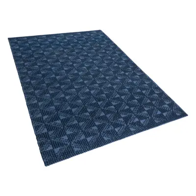 Wool Area Rug x cm Navy Blue SAVRAN