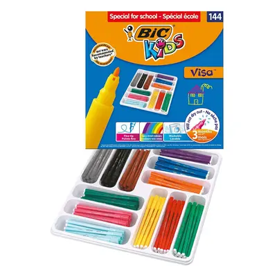 BIC Kids Visa Felt Pens - Assorted Colours, Classpack of