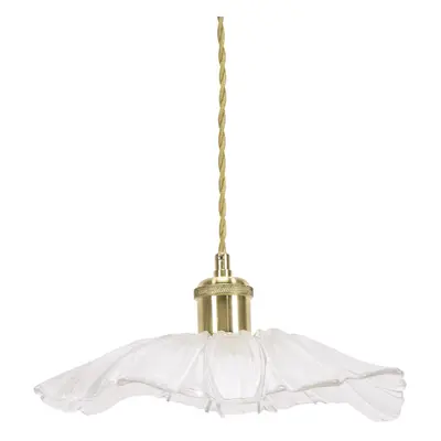 ValueLights Cassia Clear Glass Flower Gold Pendant Ceiling Light