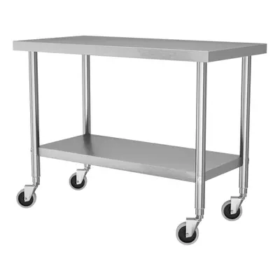 120CM Stainless Steel Kitchen Work Table with Wheels