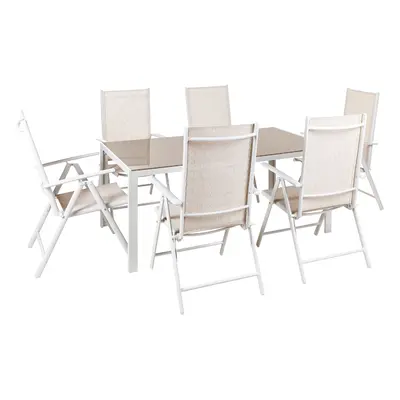 Garden Dining Set CATANIA Metal 160x91x71 cm Beige