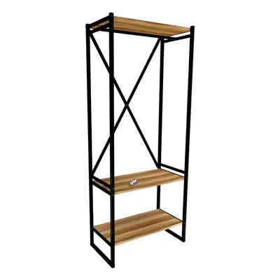 (Walnut) Tier Wooden Coat Rack and Shoe Storage Stand