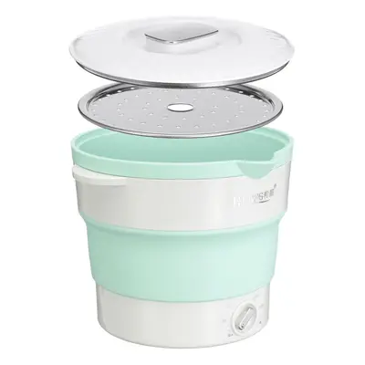 Silicone Portable Folding Electric Hot Pot Heated Food Container Cooker Camping