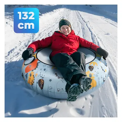 : 132cm Inflatable Snow Sledding Toboggan Heavy-Duty Snow Sled