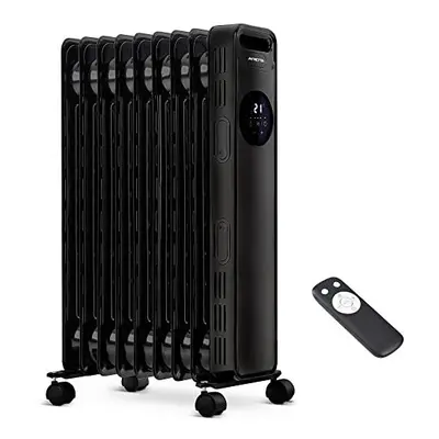 NETTA Oil Filled Radiator Heater 2000W with Hour Timer, Heat Settings, Remote Control, LED Digit