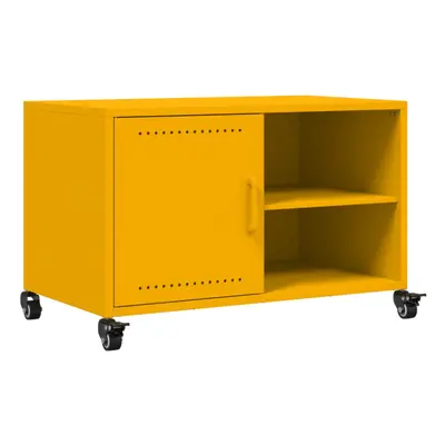 vidaXL TV Cabinet TV Stand TV Unit Sideboard Mustard Yellow Cold-rolled Steel