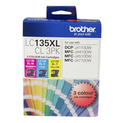 GENUINE Original Brother LC135XLCL3PK Colours Value Pack Ink Cartridge LC-135XL