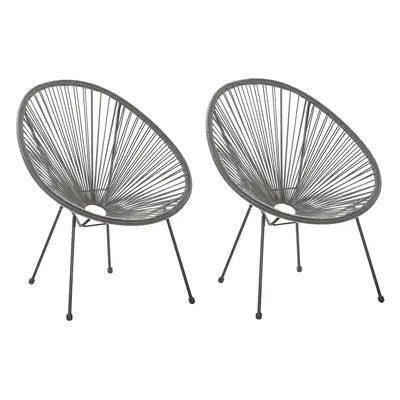 Set of Garden Chairs ACAPULCO II PE Rattan Dark Grey