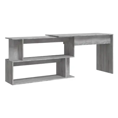 (grey sonoma) vidaXL Corner Desk Writing Rotable Table Engineered Wood Desk Multi Colours