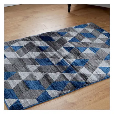 (Prism - Blue / Grey, x cm) Multi Coloured Modern Geometric Area Rugs