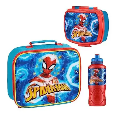 Kids Lunch Box Piece Set Avengers Insulated Lunch Bag Snack Box 430ml Spiderman Water Bottle BPA