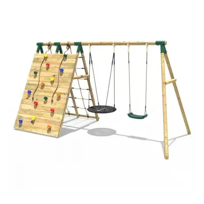 (Spire Green) Rebo Beat The Wall Wooden Swing Set