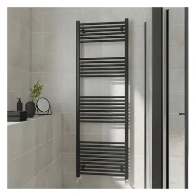 (Straight, 1800x600mm) Warmehaus Heated Towel Rail Black Bathroom Ladder Style Radiator Central 