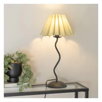 ValueLights Wiggle Grey Scallop Taper Shade Sage Table Lamp with Bulb