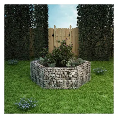 vidaXL Hexagonal Gabion Raised Bed 160x140x50cm Outdoor Garden Plant Basket