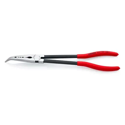 Knipex Long Reach Needle Nose Pliers with transverse profiles black atramentized, plastic coated