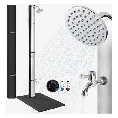 Solar shower | liters | 220cm |thermometer |foot shower | garden hose connection | incl floor el