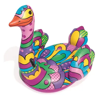 Bestway Inflatable Ostrich Pool Float, Ride-On Toy with Pop-Art Design