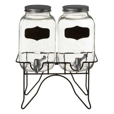 Interiors by Premier Stylish Glass Dispenser Jars, Spacious Glass Bottle With Metal Lids, Versat