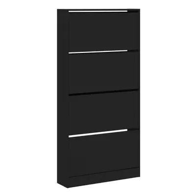 (black, x x 163.5 cm) vidaXL Shoe Cabinet with Flip-Drawers Shoe Storage Shelf Shoe Rack Cupboar