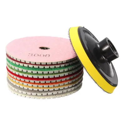 10pcs Inch to Grit Diamond Polishing Pads Set for Granite Concrete Marble