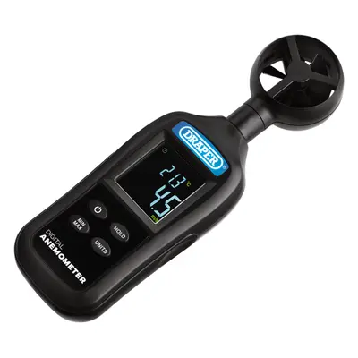 Draper DIGITAL ANEMOMETER 12445 Handheld Digital Anemometer - Wind Speed and Temperature Meter, 