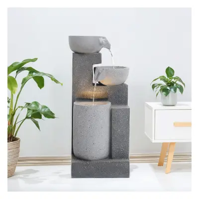 Outdoor Water Fountain Rockery Decor Solar Powered