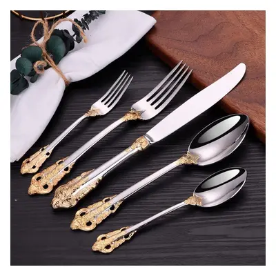 Luxury Gold & Silver Cutlery Set pcs 18/10 Stainless Steel Alloy