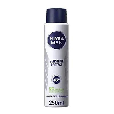 NIVEA MEN Anti-Perspirant Deodorant Spray, Sensitive Protect, Hours Deo, ml, Pack of