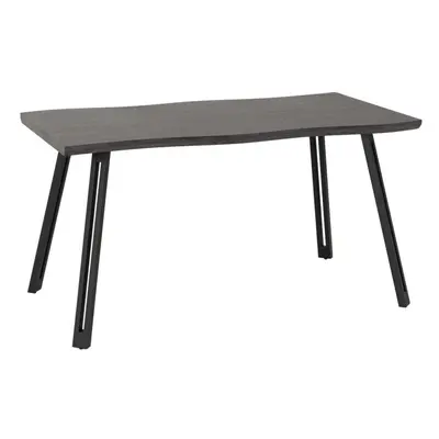 Quebec Wave Edge Black Wood Grain/Black Dining Table Only