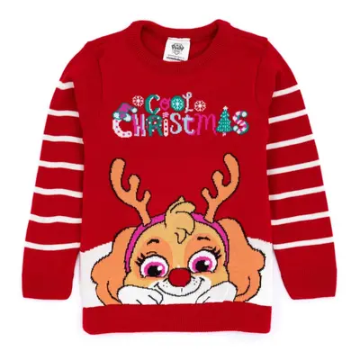 (5-6 Years, Red) Paw Patrol Childrens/Kids Skye Knitted Christmas Jumper