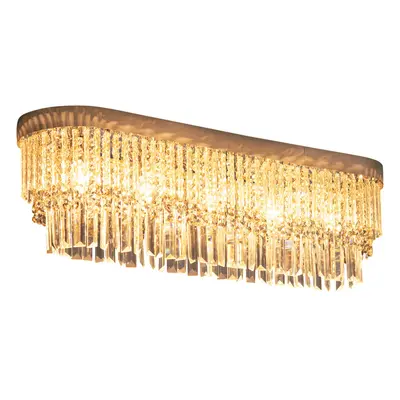 HOMCOM Raindrop Crystal Chandelier Pendant Ceiling Light for Restaurant Kitchen