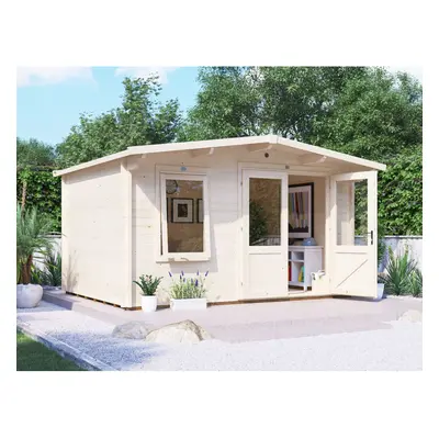 Dunster House Log Cabin Garden Office Wooden Summerhouse Rhine 4m x 3m