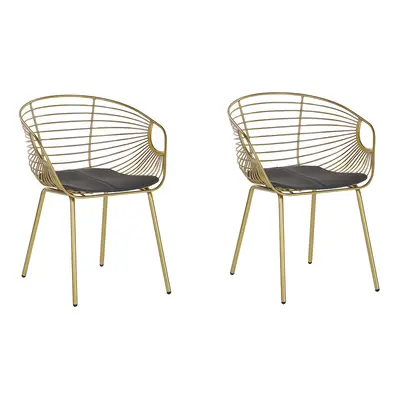 Set of Dining Chairs HOBACK Metal Gold