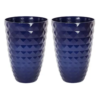 Set of Plant Pots cm Navy Blue FERIZA