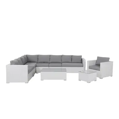 Sofa Set Corner Sofa PE Rattan White