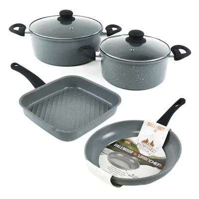 Carbon Steel Marble Grey Non Stick Casserole Pots, Grill & Frying Pan