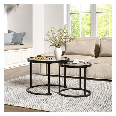 (Black) Set of Round Nesting Coffee Tables