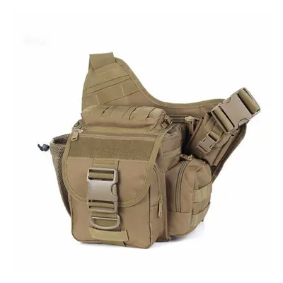 (Brown) 5L Cycling Storage Bag Lightweight Multi-functional Tactical Saddle Bag Shoulder Bag for