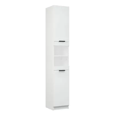 (White) vidaXL Bathroom Cabinet Washroom Storage Cabinet Cupboard Engineered Wood