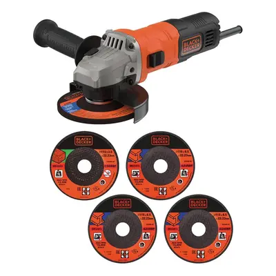 BLACK+DECKER W Grinder Power Tool mm with Cutting Discs, BEG010A5-GB