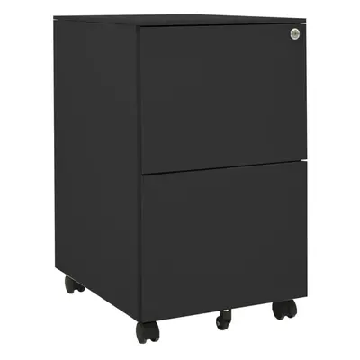 vidaXL Mobile File Cabinet Anthracite Steel Office Filing File Storage Cabinet