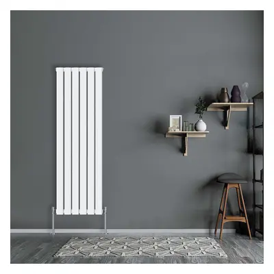 (Vertical 1600x408mm - Single) NRG Flat Panel Designer Bathroom Central Heating Radiator Gloss W