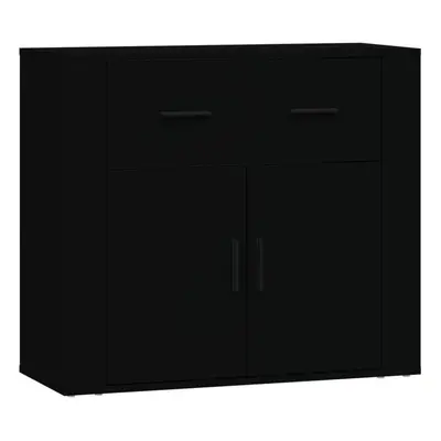 (Black) vidaXL Sideboard Side Cabinet Storage Cupboard Home Organiser Engineered Wood