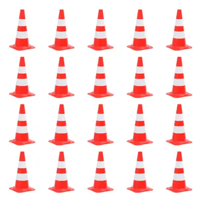 vidaXL 20x Reflective Traffic Cones Red and White cm Road Traffic Sign